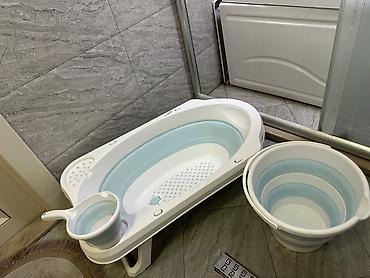 hamam kalonkası: Qatlana bilən körpə vanna seti - Komplekt: qatlanan vanna, qatlanan — 1