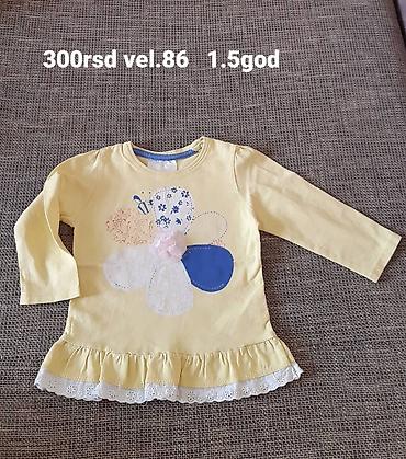 plesne patike: Dečija majica/haljinica sa dugim rukavima, žuta, sa velikim cvetnim — 1