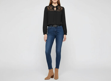 czarne t shirty i marynarka: Shein, Bluzka damska, rozmiar L
