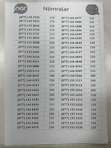 5545 nomre: Nar mobil nömrələr – seçilmiş kombinasiyalar Ciddi şəxslər əlaqə — 4