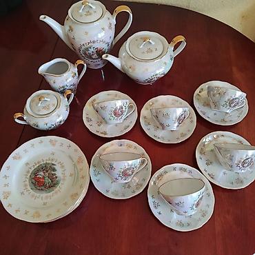 madonna bosqab: Çay dəsti, rəng - Ağ, Farfor, 6 nəfərlik, Almaniya — 1
