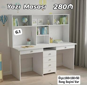 ev stul: Yazı masası – G.1 modeli • Qiymət: 280₼ • Ölçü: 160 × 160 × 50 sm • — 1