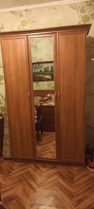 купить стенку для дома: Спальный гарнитур, Шкаф, Дерево, цвет - Коричневый