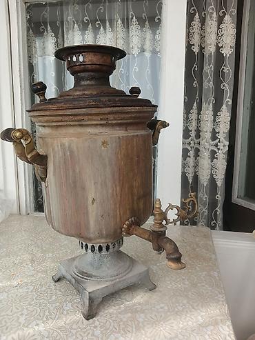 Antik kömürlə işləyən mis samovar - Material: əsasən mis (bürünc