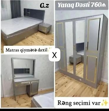 Yataq Dəsti – 760₼ Komplekt: - Iki nəfərlik çarpayı (başlıqla) -