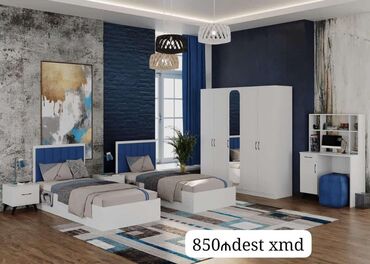 Mətbəx mebeli: Oğlan və qız üçün, Yeni, 2 təknəfərlik çarpayı, Yazı masası, Dolab, Tumba