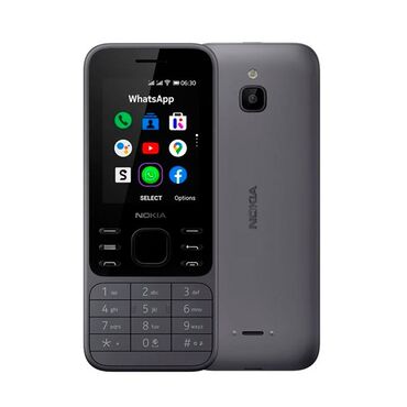 Nokia: Nokia 6300 4G, rəng - Boz, Zəmanət, Düyməli, İki sim kartlı