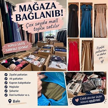 Mağaza bağlandığı üçün çox sayda geyim və mal toplu şəkildə satılır lalafo.az -da Mağaza bağlandığı üçün çox sayda geyim və mal toplu şəkildə satılır