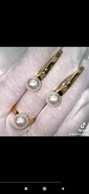 кольцо из бисера: Очень красивый Набор с жемчугом Серебро с золотом пробы925 Размеры