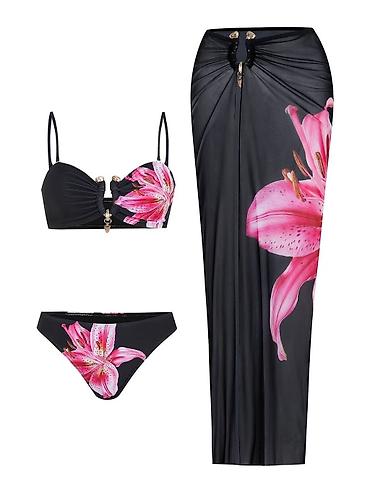 mango odeca: Ženski trodelni set za plažu – bikini + maxi pareo/suknja - Set — 2