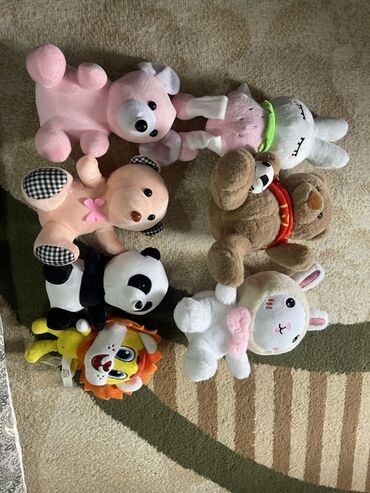 детские игрушечные домики: Набор мягких игрушек (8 шт.) Состав: - Белый зайка с розовым бантом