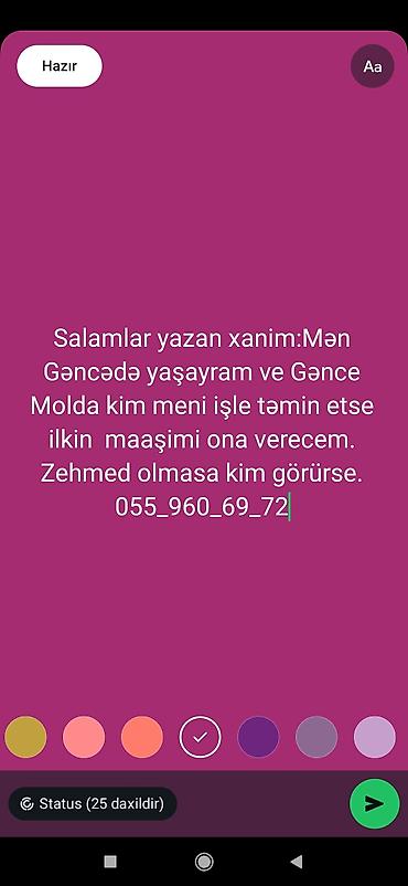 Köməkçilər, assistentlər: Xidmət: İşə düzəltmə dəstəyi axtaran xanımın müraciəti Təsvir: - — 4