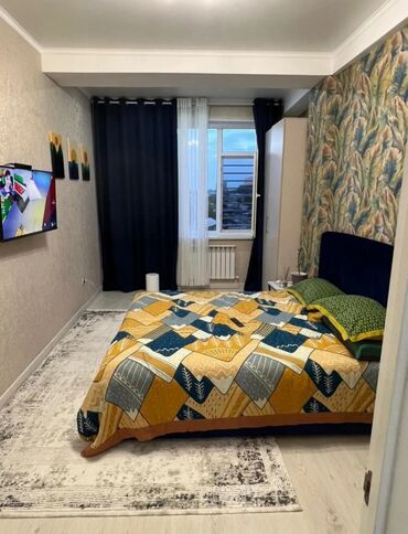 квартира поселок манас: 2 бөлмө, 78 кв. м, Элитка, 4 кабат, Евроремонт