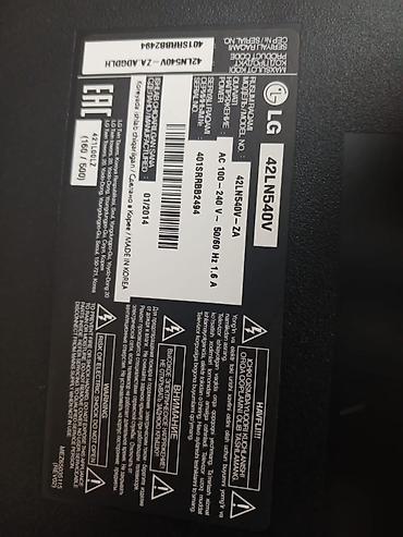 power supply: LG televizor – ehtiyat hissələri üçün Model: LG 42LN540V-ZA (etiketdə — 2