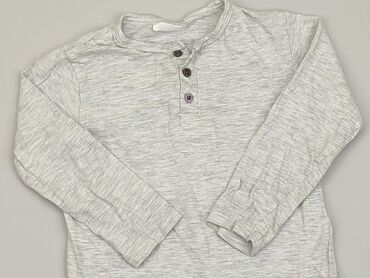 szara bluzka z krótkim rękawem: Bluzka, 3-4 lat, 98-104 cm, stan - Dobry