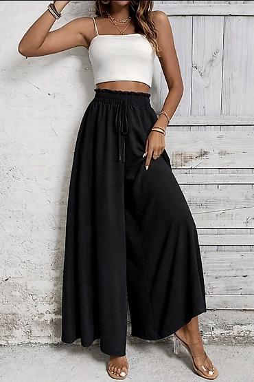 Pantalone: Ženske široke pantalone sa visokim strukom - Kroj: veoma široke — 9