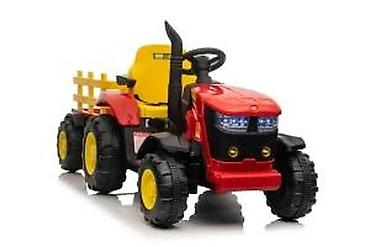 Traktori: Dečji traktor na akumulator sa prikolicom – crveno/žuti - Električni — 15