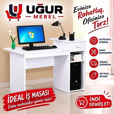 stolustu kompyuter: Düz masa, Polkalı, Siyirməli, Sadə laminat — 1