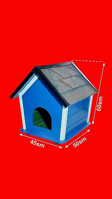 ağ itlər: Ev heyvanları üçün taxta it/qedi evi - Ölçülər: 45 sm (eni) x 50 sm — 4