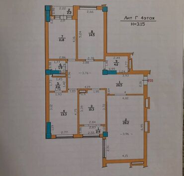 срочно продам квартиру в баку: 4 комнаты, 112 м², Элитка, 3 этаж, Дизайнерский ремонт