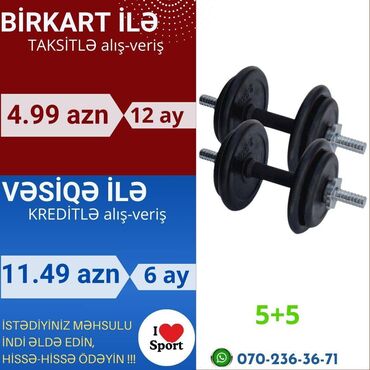 islenmis qanteller: Rezin qantel dəsti 5+5 kq 🪪 şəxsi̇yyət vəsi̇qəsi̇ i̇lə kredi̇t ( 3