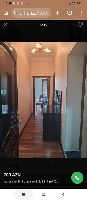 gencede ev: İcarə üçün mənzil – 3 otaqlı, 111 m², yeni tikili, 2/17 mərtəbə.MƏNZİL — 7