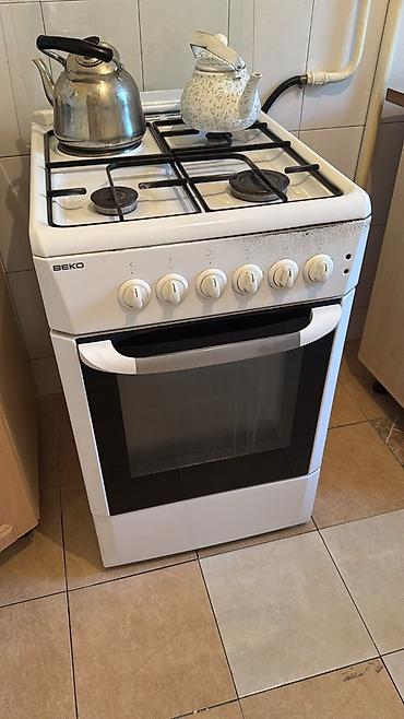 экран на е34: Газовая печь, Beko, Б/у, Напольная, цвет - Белый — 1