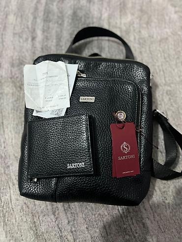 тактический ремень: Мужская сумка через плечо SARTONI + кошелёк SARTONI - Материал — 5