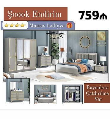 Yataq otağı dəsti – modern dizayn, boz-qızılı tonlar Dəst tərkibi: - at lalafo.az — 1 Yataq otağı dəsti – modern dizayn, boz-qızılı tonlar Dəst tərkibi: - — 1