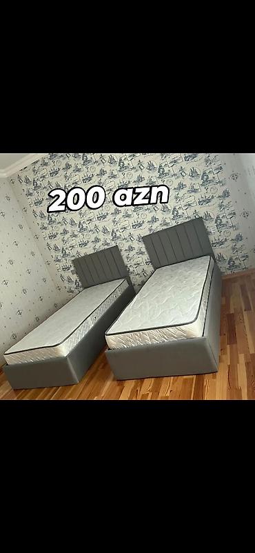 kreditle kunc divanlar: İki ədəd tək nəfərlik çarpayı + döşək dəsti - Ölçü: tək nəfərlik — 1