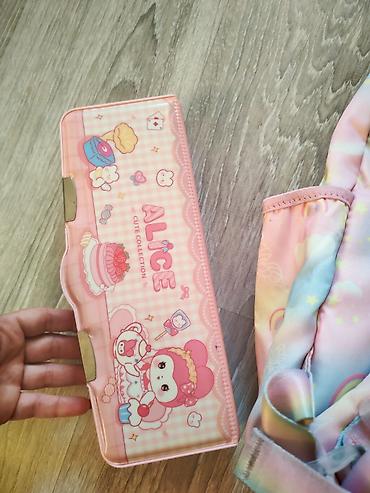məktəb çanta: Uşaq üçün rəngarəng məktəb çantası + “ALICE Cute Collection” qələmqabı — 3