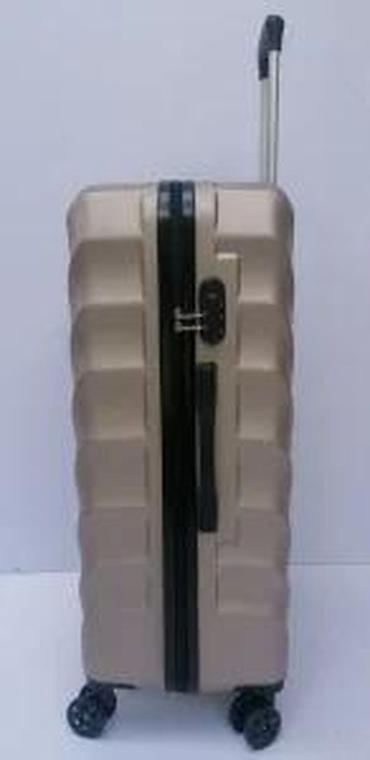 Putni koferi i torbe: Tvrdi kofer na točkićima – zlatno/bež - Materijal: čvrsta — 16