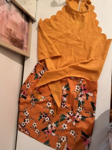 bekkin majice: S (EU 36), Polyester, Floral, color - Orange