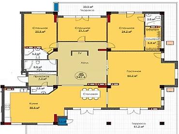 Продажа квартир: 4 комнаты, 342 м², Элитка, Готовая ПСО (под самоотделку) — 2