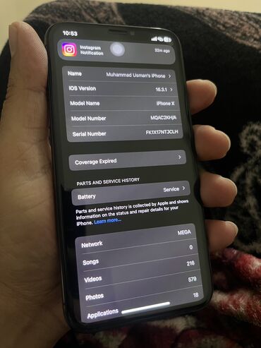 Apple iPhone: IPhone X, Б/у, 64 ГБ, Jet Black, 100 %