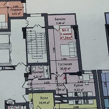 продаю под выкуп: 1 комната, 49 м², Филармония Элитка, 11 этаж, ПСО (под самоотделку) — 3