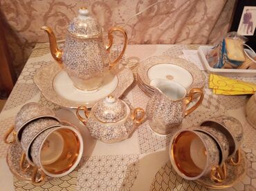 b çay servizi var: Çay dəsti, rəng - Sarı