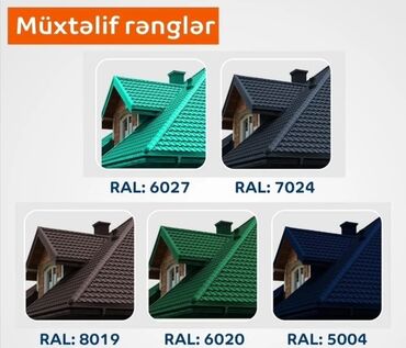 Çerepitsa: Metal dam örtükləri, rəng - Qırmızı, Pulsuz çatdırılma, Zəmanətli, Kredit yoxdur — 10