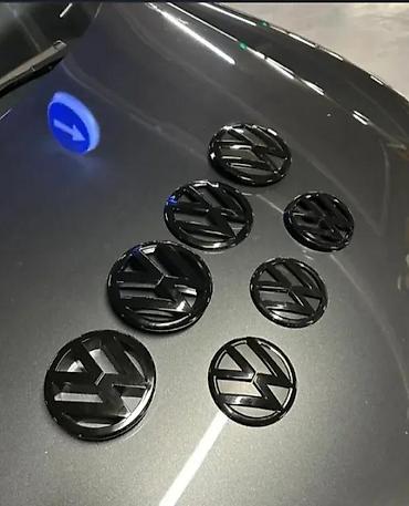 Tuning oprema: Crne VW značke/emblemi – set - Dizajn: sjajna crna završna obrada — 1