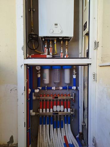 İstilik sistemi: Kombi sisteminin cekilmesi.kanalzasiya sistemleri.Divar ici unitaz ve — 31