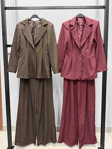 prodaja zenskih kompleta: Elegantno žensko odelo – blejzer i pantalone širokih nogavica 4100 din — 3