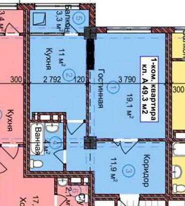 купить дом в ипотеку бишкек: 1 комната, 49 м², Элитка, 12 этаж, ПСО (под самоотделку)