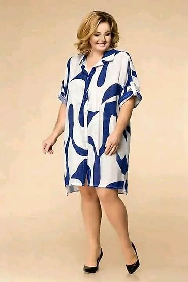 camp david marka: Košulja-haljina sa apstraktnim printom za punije dame. - Kroj — 2