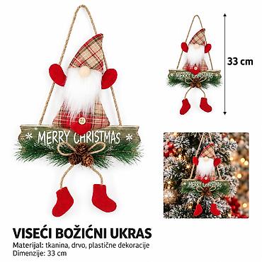 KMT Viseći ukras Deda Mraz od tkanine 2905258 Dekorativni božićni