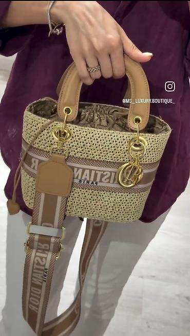 yeni çantalar: - Brend: Christian Dior - Model: saz tipli toxuma səbət çanta, CD — 1