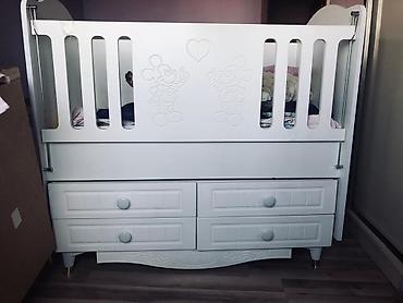 matras lalafo: Uşaq beşiyi – AK BEBE model - Rəng: ağ - Material: MDF/taxta — 1
