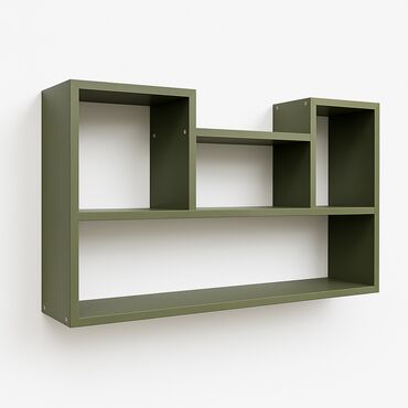 купить книжную полку на стену: Настенная полка из винила – цвет Оливковый (Olive Green) Стильная