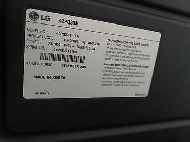 tab 7: Телевизор LG 42PQ30R-TA Корея год выпуска 2009, работает, 42 дюйма — 2