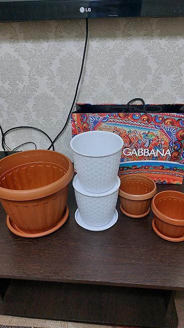Бөлмө өсүмдүктөрү: Набор цветочных горшков из пластика цена за все 600 с. Состав набора — 2
