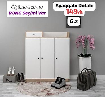 giris dolabi: Ayaqqabı dolabı - Model: 3 qapılı, üst hissədə açıq rəf və kiçik — 1